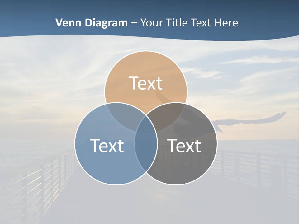 A Seagull Flies Over A Fishing Pier At Sunset In Hermosa Beach,California PowerPoint Template