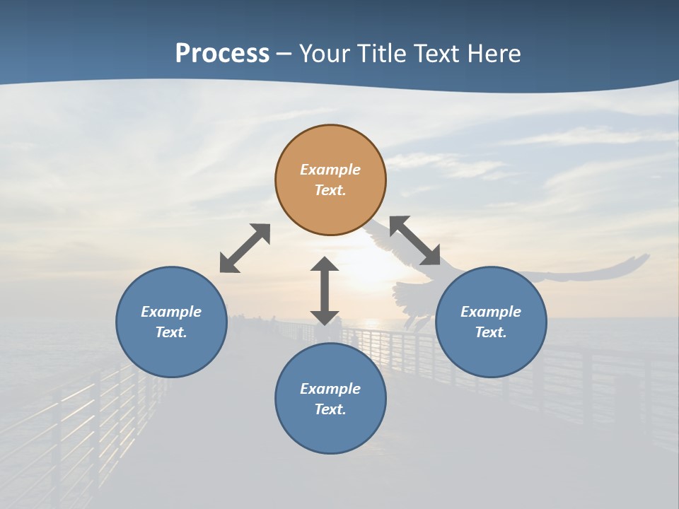 A Seagull Flies Over A Fishing Pier At Sunset In Hermosa Beach,California PowerPoint Template