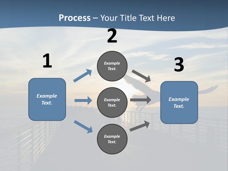 A Seagull Flies Over A Fishing Pier At Sunset In Hermosa Beach,California PowerPoint Template