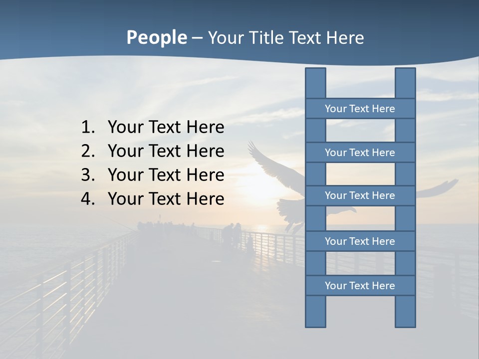 A Seagull Flies Over A Fishing Pier At Sunset In Hermosa Beach,California PowerPoint Template