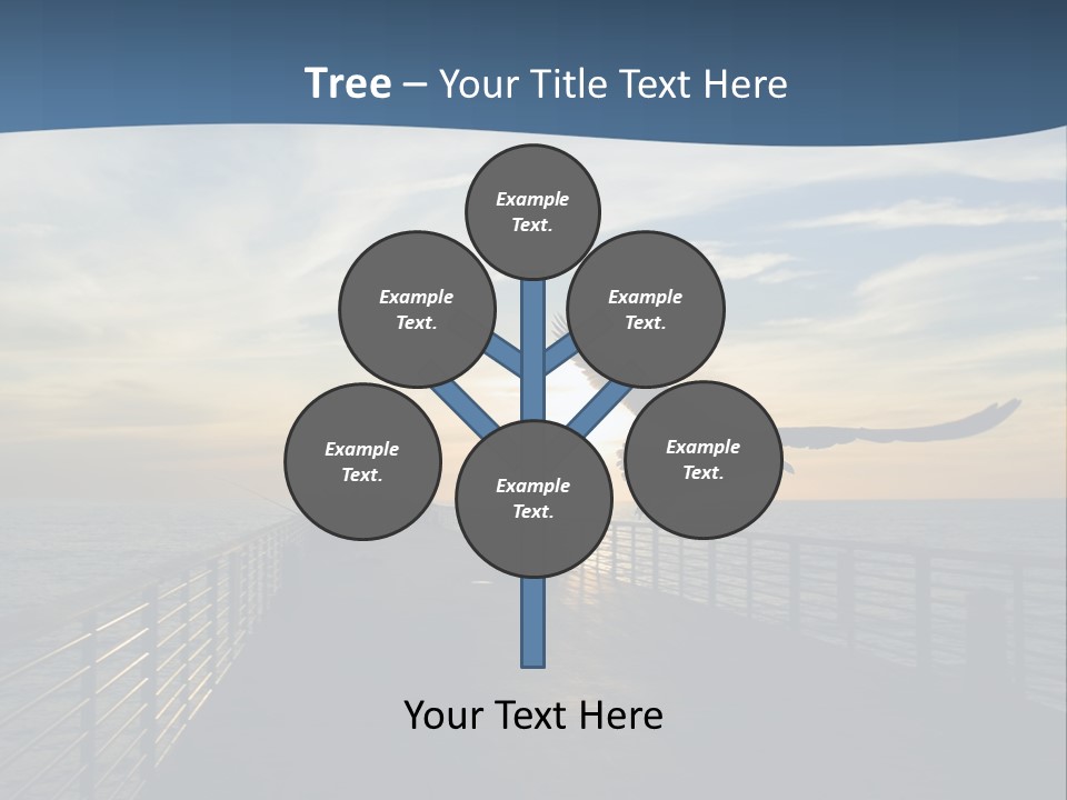 A Seagull Flies Over A Fishing Pier At Sunset In Hermosa Beach,California PowerPoint Template