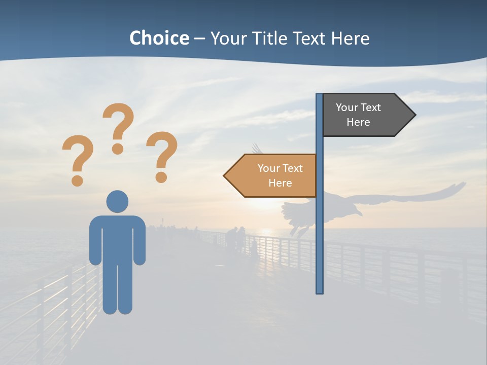 A Seagull Flies Over A Fishing Pier At Sunset In Hermosa Beach,California PowerPoint Template