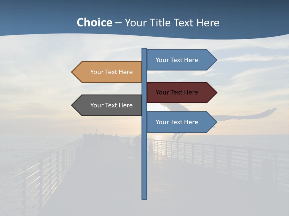 A Seagull Flies Over A Fishing Pier At Sunset In Hermosa Beach,California PowerPoint Template