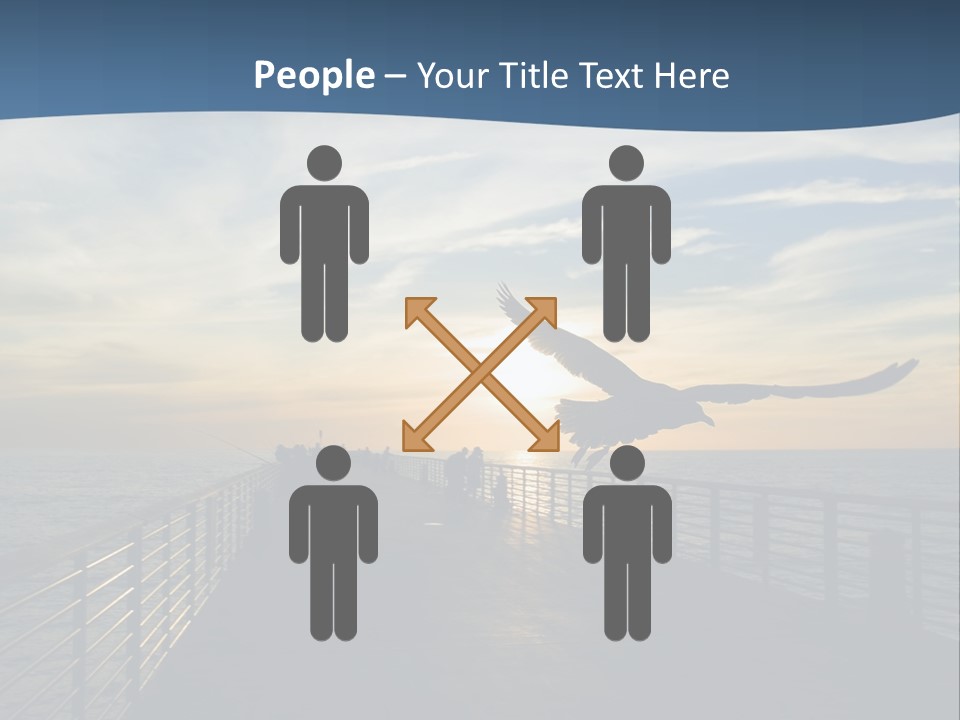 A Seagull Flies Over A Fishing Pier At Sunset In Hermosa Beach,California PowerPoint Template