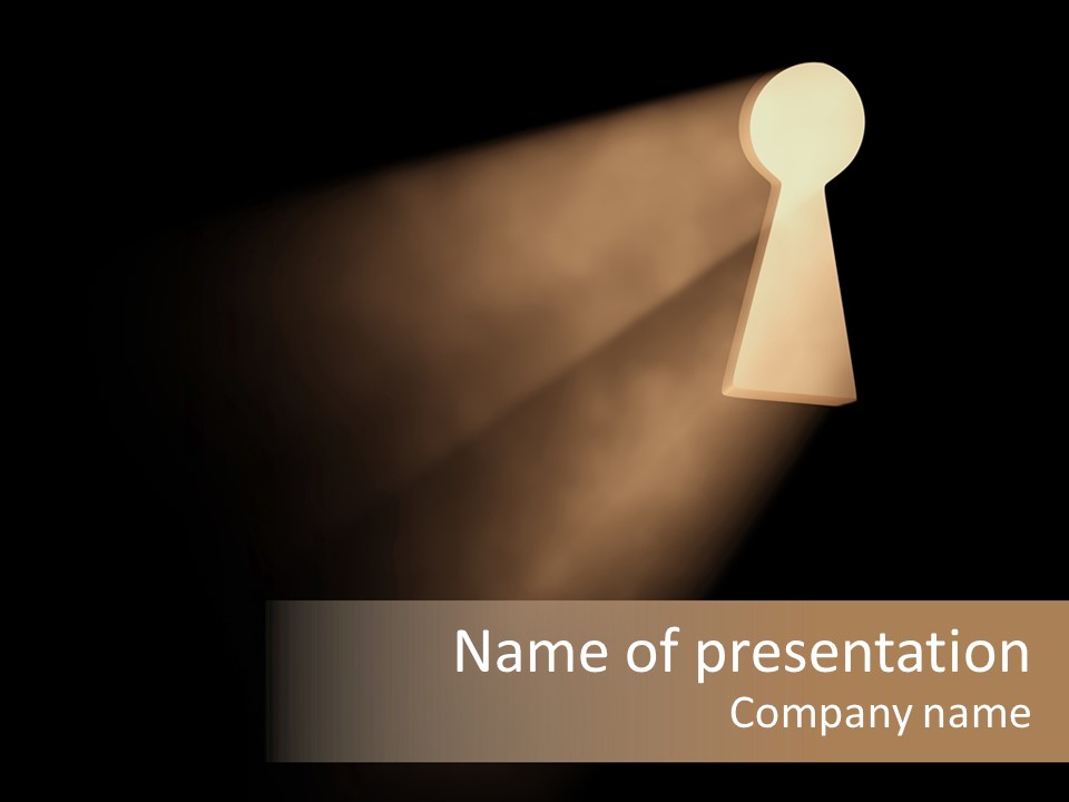 A Conceptual Keyhole And Rays - 3D Render PowerPoint Template