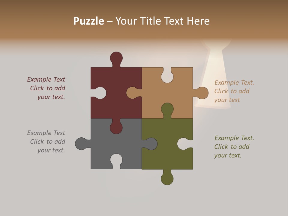 A Conceptual Keyhole And Rays - 3D Render PowerPoint Template