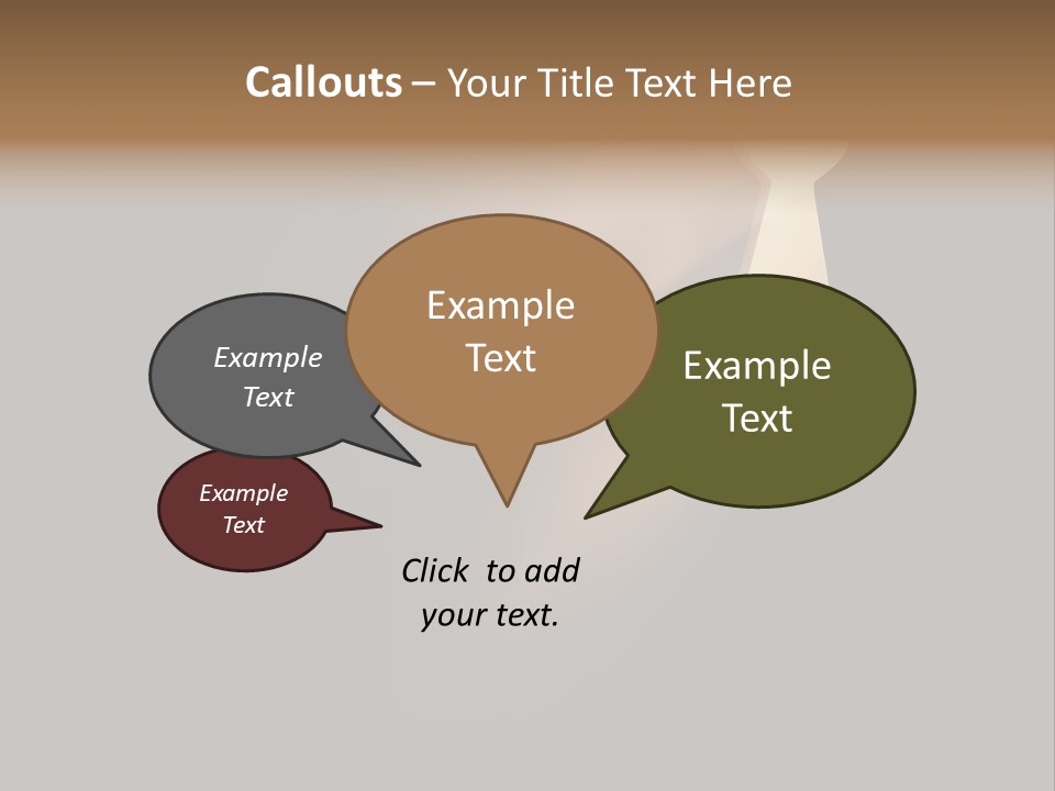 A Conceptual Keyhole And Rays - 3D Render PowerPoint Template
