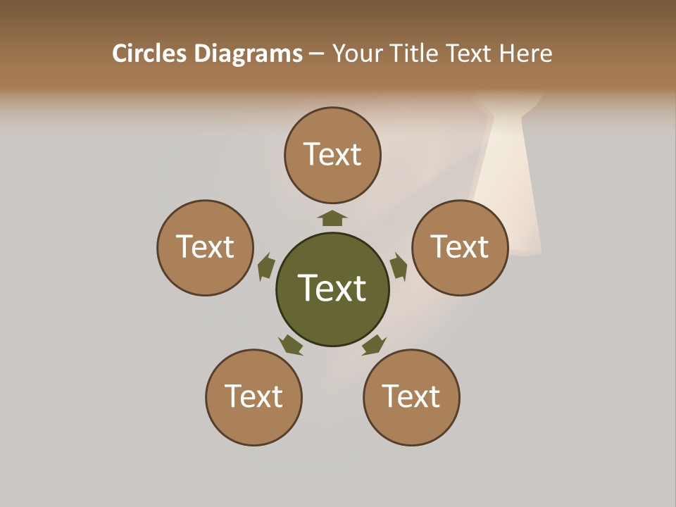 A Conceptual Keyhole And Rays - 3D Render PowerPoint Template