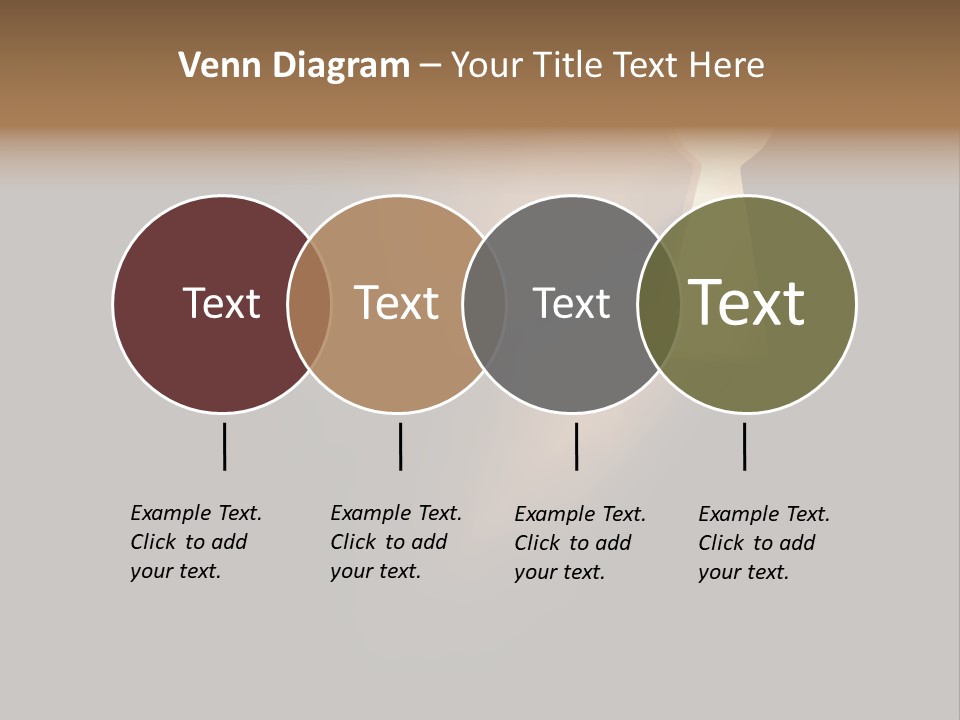 A Conceptual Keyhole And Rays - 3D Render PowerPoint Template