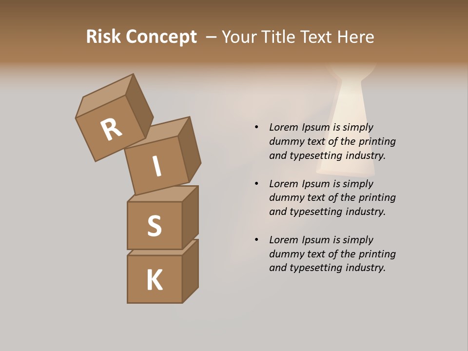 A Conceptual Keyhole And Rays - 3D Render PowerPoint Template