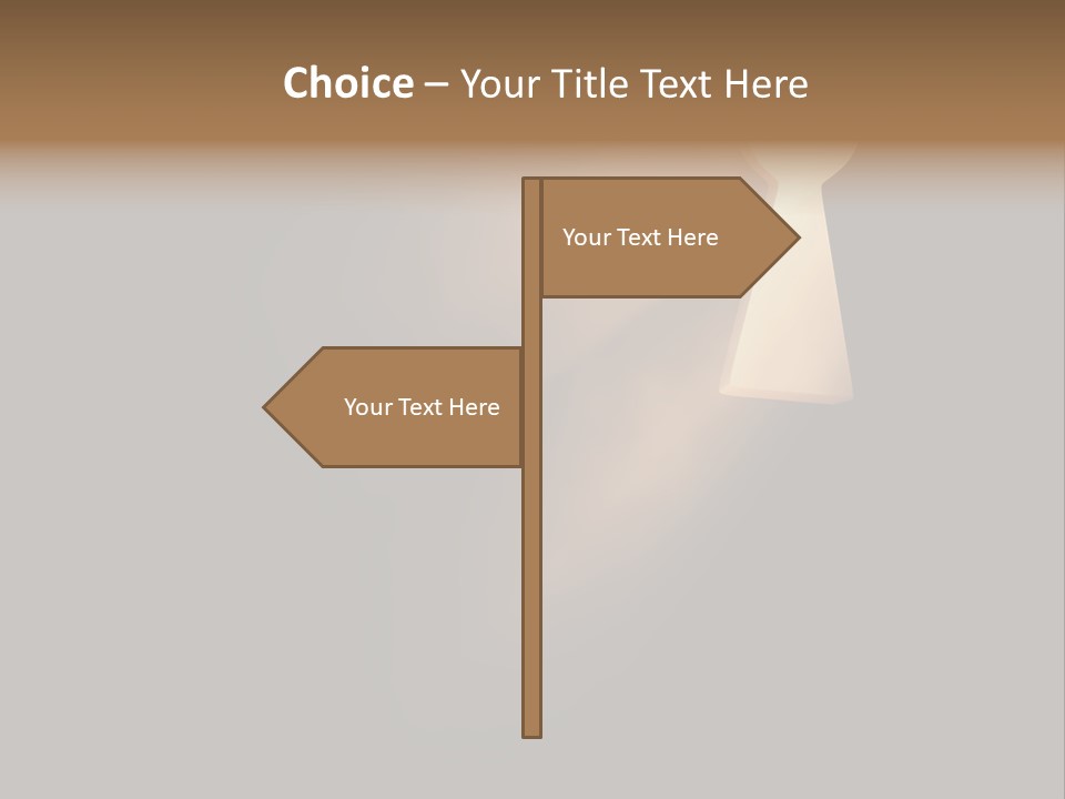 A Conceptual Keyhole And Rays - 3D Render PowerPoint Template
