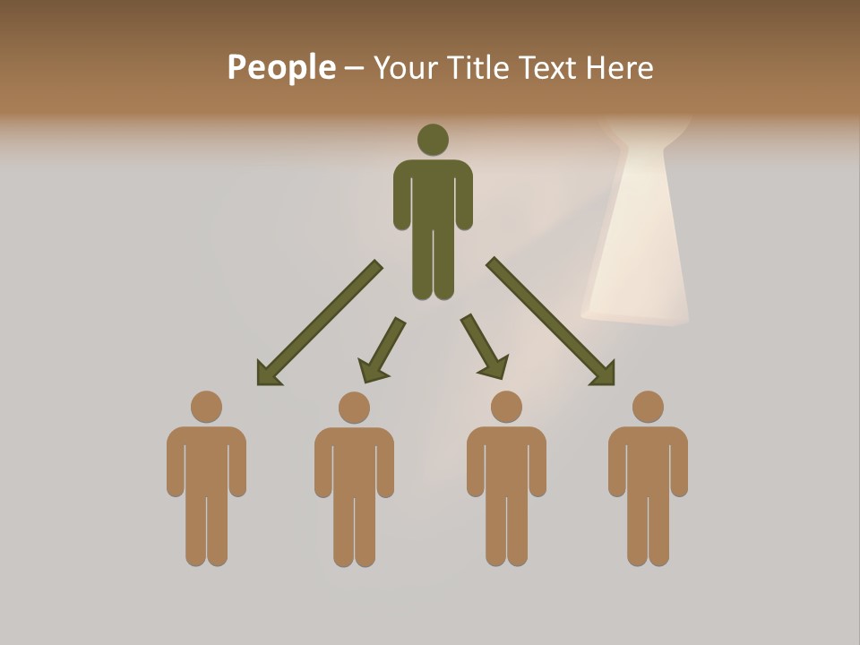 A Conceptual Keyhole And Rays - 3D Render PowerPoint Template