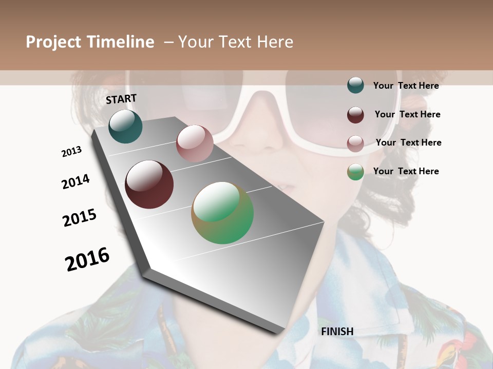 A Young Boy Wearing A Hat And Sunglasses PowerPoint Template