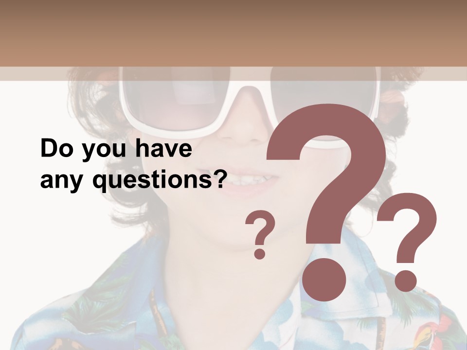 A Young Boy Wearing A Hat And Sunglasses PowerPoint Template