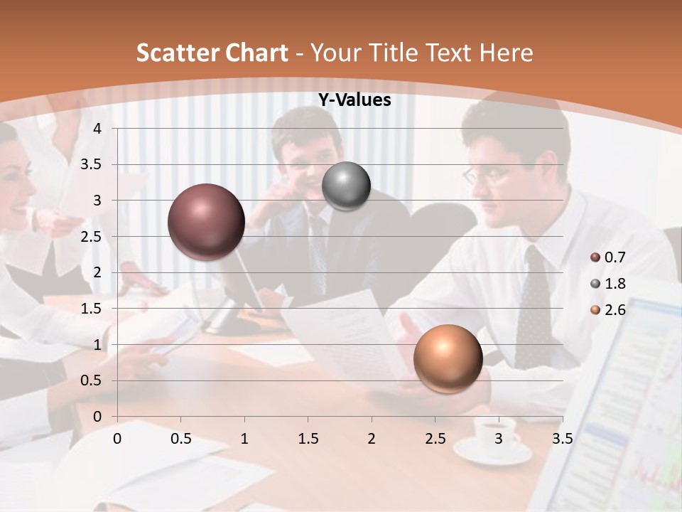 Portrait Of Four Professionals Sitting At The Table And Discussing A Business Idea In The Office PowerPoint Template