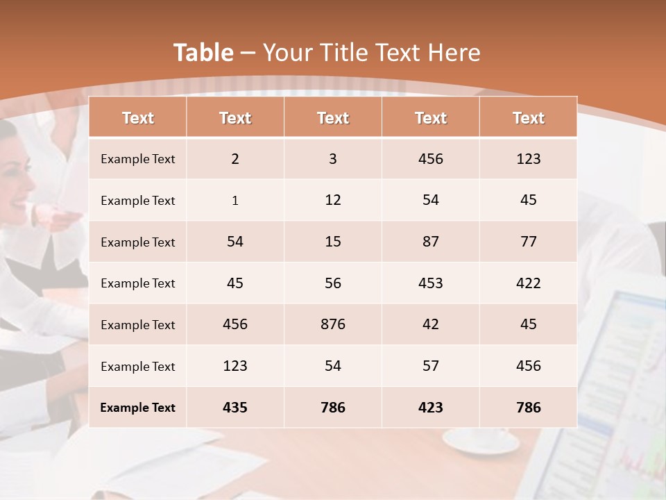 Portrait Of Four Professionals Sitting At The Table And Discussing A Business Idea In The Office PowerPoint Template