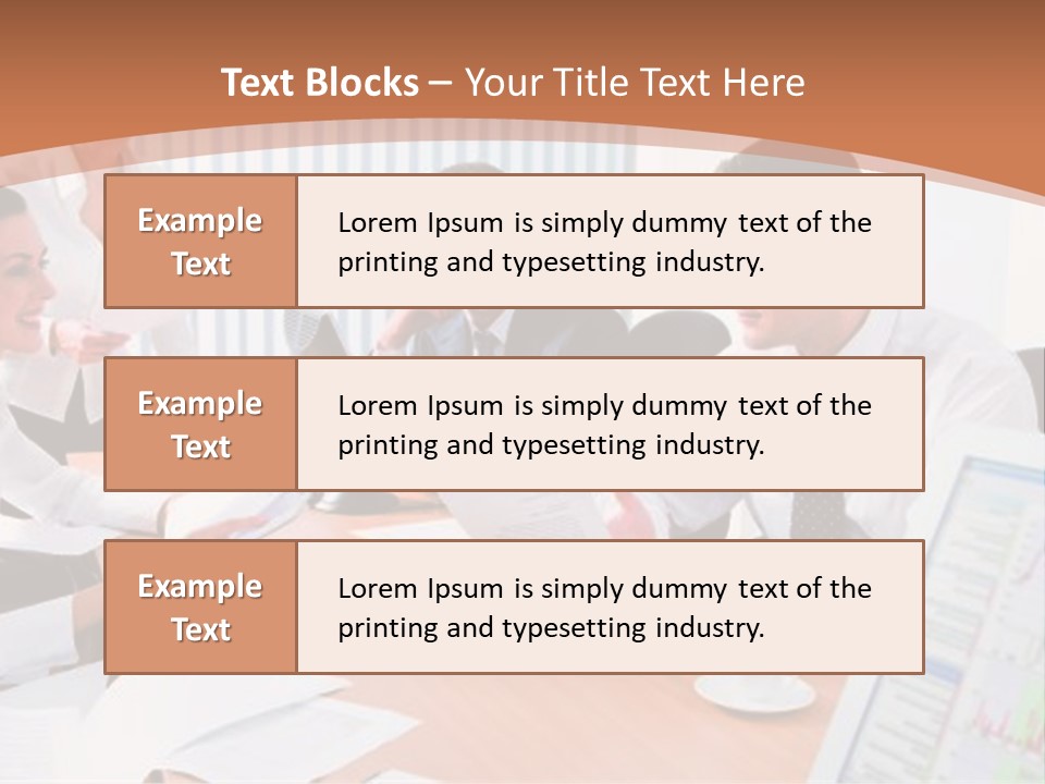 Portrait Of Four Professionals Sitting At The Table And Discussing A Business Idea In The Office PowerPoint Template