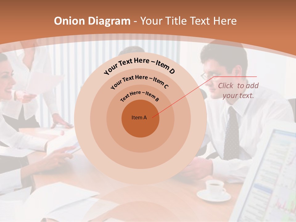 Portrait Of Four Professionals Sitting At The Table And Discussing A Business Idea In The Office PowerPoint Template