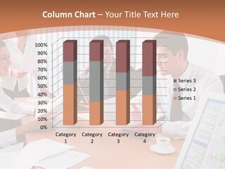 Portrait Of Four Professionals Sitting At The Table And Discussing A Business Idea In The Office PowerPoint Template