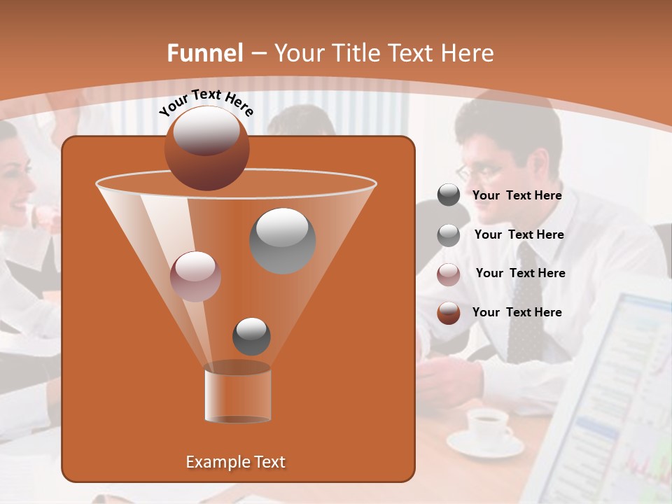 Portrait Of Four Professionals Sitting At The Table And Discussing A Business Idea In The Office PowerPoint Template