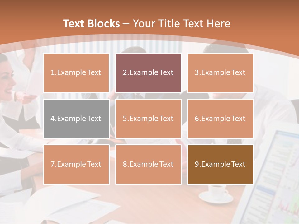 Portrait Of Four Professionals Sitting At The Table And Discussing A Business Idea In The Office PowerPoint Template