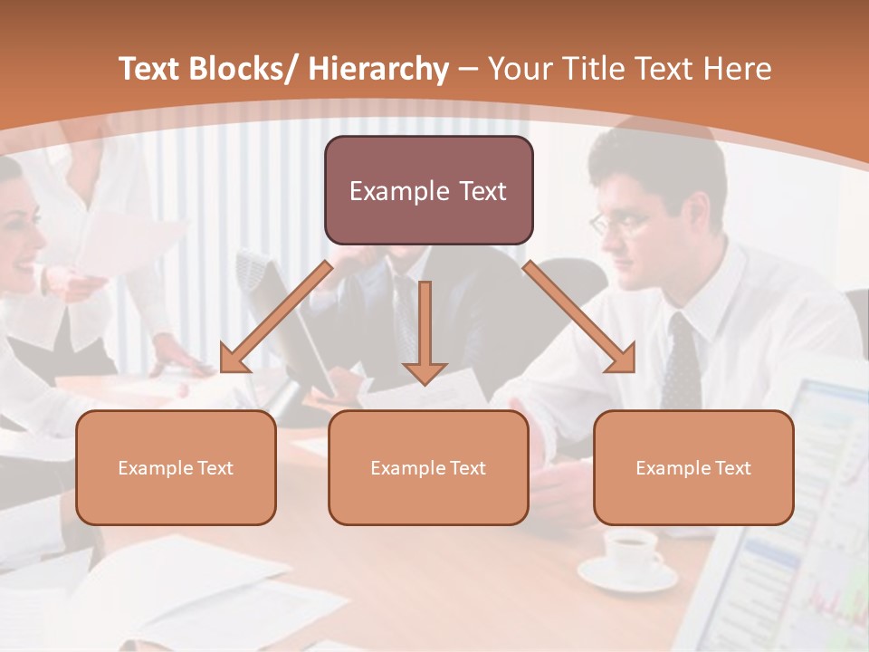 Portrait Of Four Professionals Sitting At The Table And Discussing A Business Idea In The Office PowerPoint Template