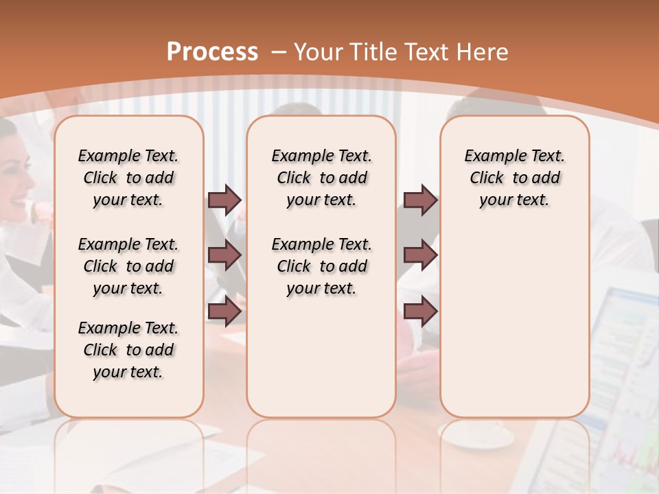 Portrait Of Four Professionals Sitting At The Table And Discussing A Business Idea In The Office PowerPoint Template