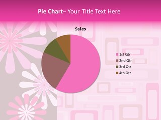 Pink And Brown Rectangles And Flowers PowerPoint Template