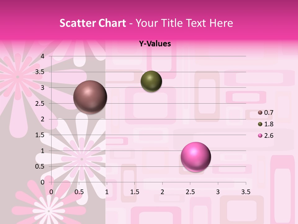 Pink And Brown Rectangles And Flowers PowerPoint Template