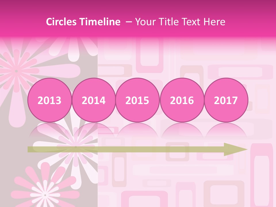 Pink And Brown Rectangles And Flowers PowerPoint Template