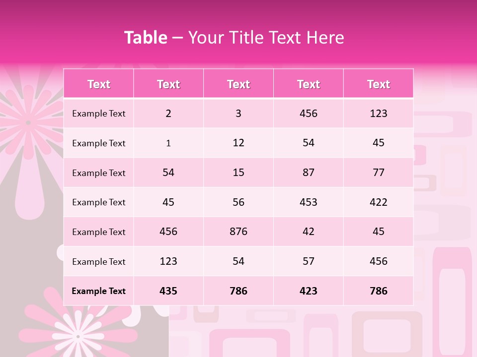 Pink And Brown Rectangles And Flowers PowerPoint Template