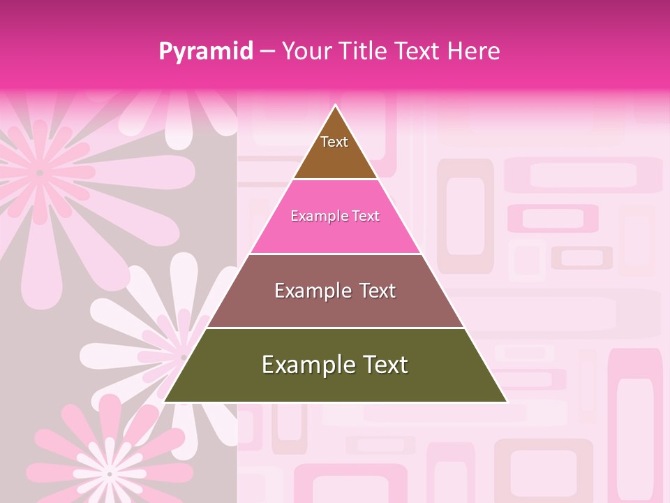 Pink And Brown Rectangles And Flowers PowerPoint Template