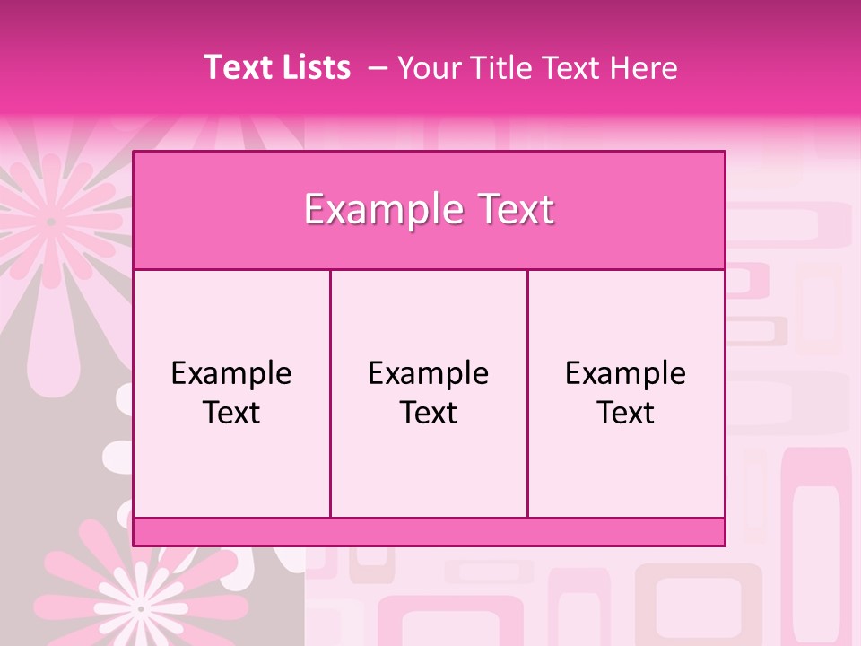 Pink And Brown Rectangles And Flowers PowerPoint Template