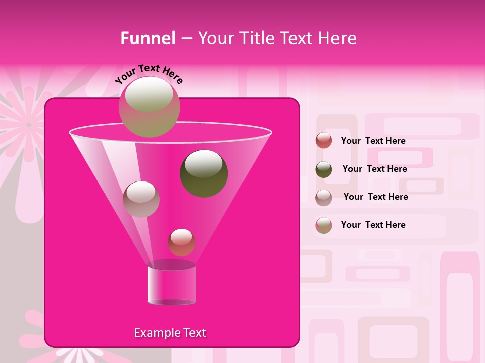 Pink And Brown Rectangles And Flowers PowerPoint Template