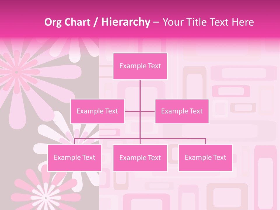 Pink And Brown Rectangles And Flowers PowerPoint Template
