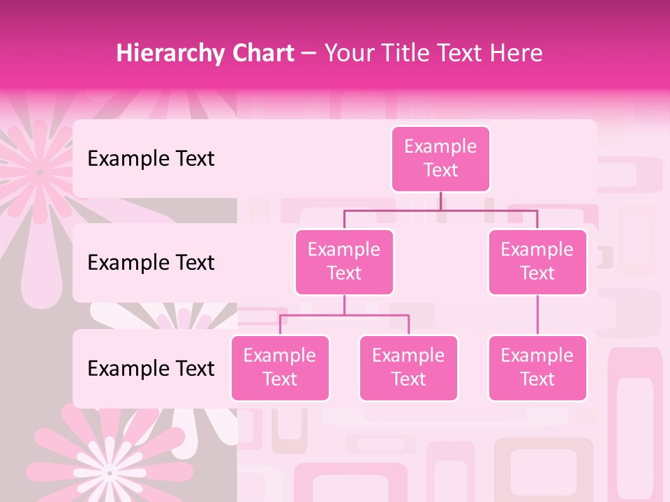 Pink And Brown Rectangles And Flowers PowerPoint Template