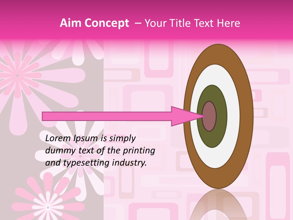 Pink And Brown Rectangles And Flowers PowerPoint Template