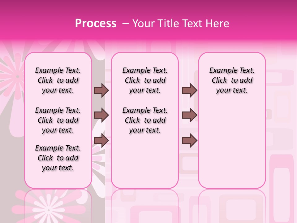 Pink And Brown Rectangles And Flowers PowerPoint Template