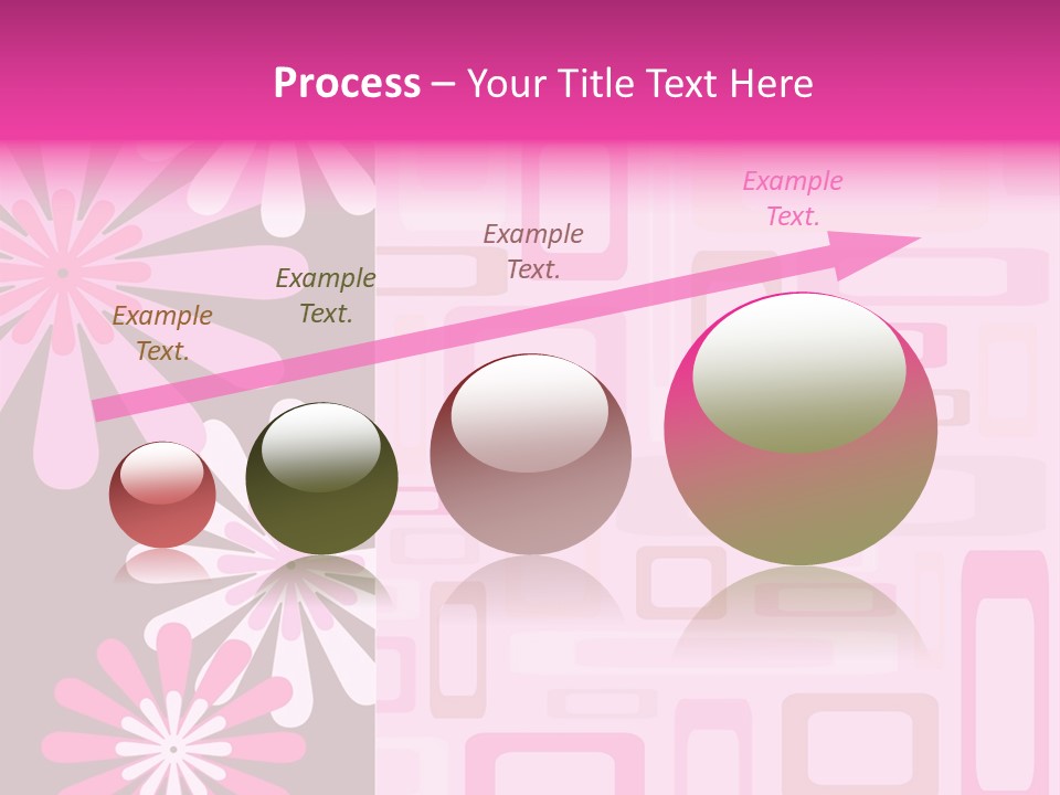 Pink And Brown Rectangles And Flowers PowerPoint Template