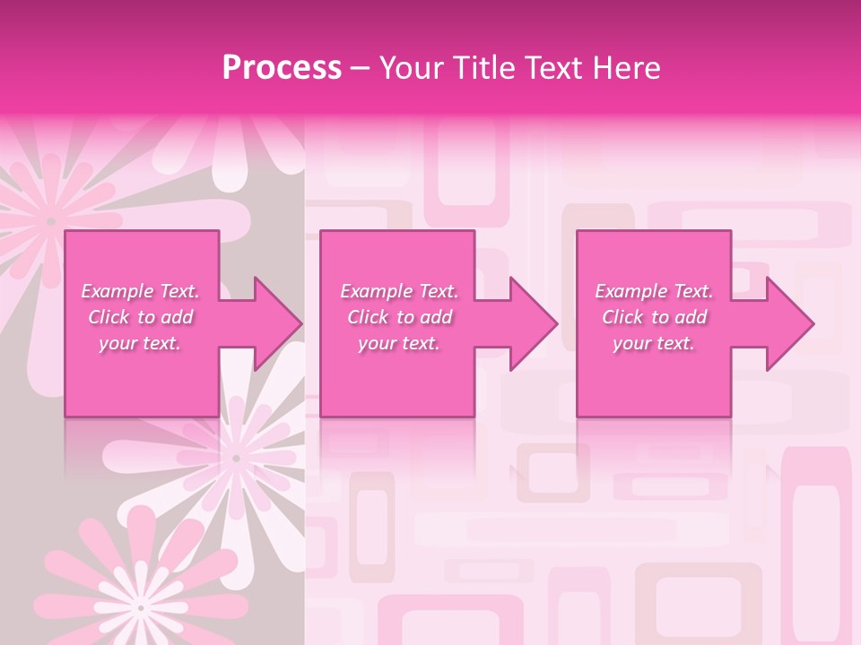 Pink And Brown Rectangles And Flowers PowerPoint Template