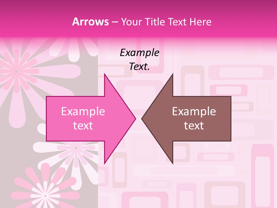 Pink And Brown Rectangles And Flowers PowerPoint Template