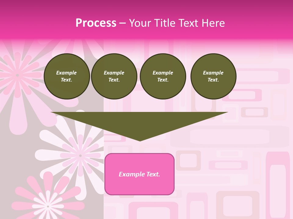 Pink And Brown Rectangles And Flowers PowerPoint Template