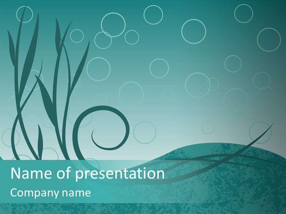 Jpeg Background Of Underwater Plants And Bubbles. PowerPoint Template