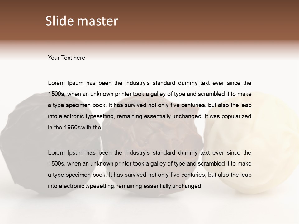 Chocolate Truffles On White PowerPoint Template