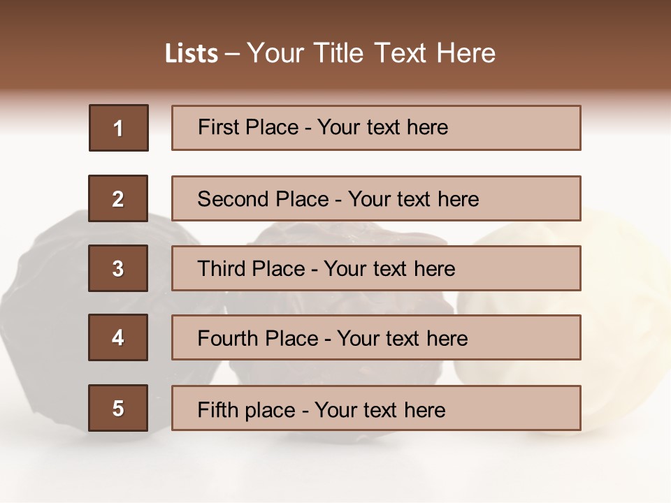 Chocolate Truffles On White PowerPoint Template
