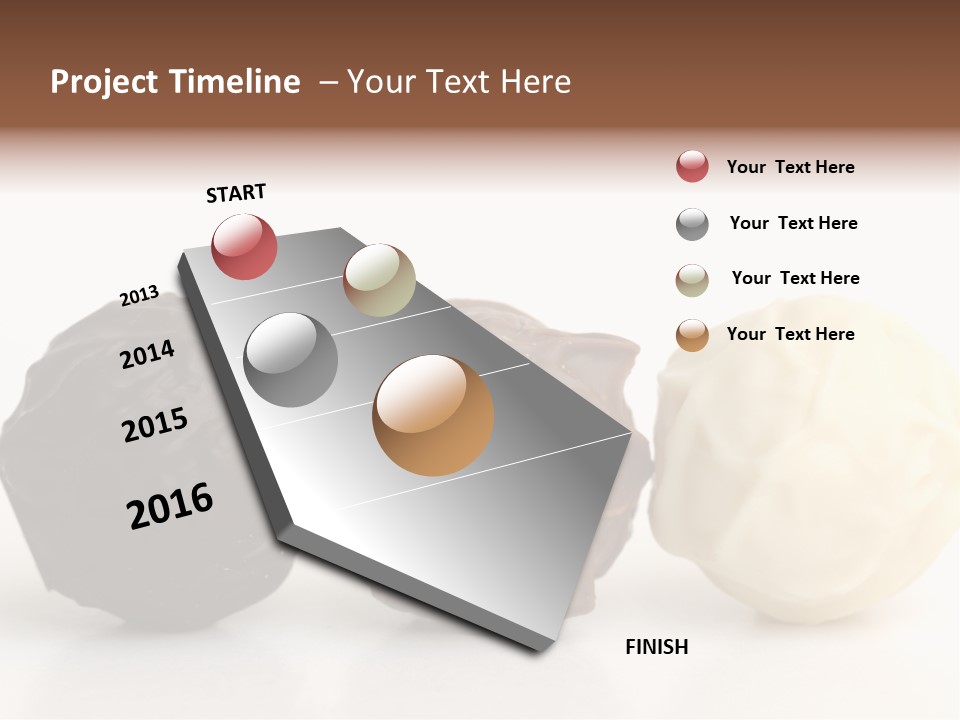 Chocolate Truffles On White PowerPoint Template