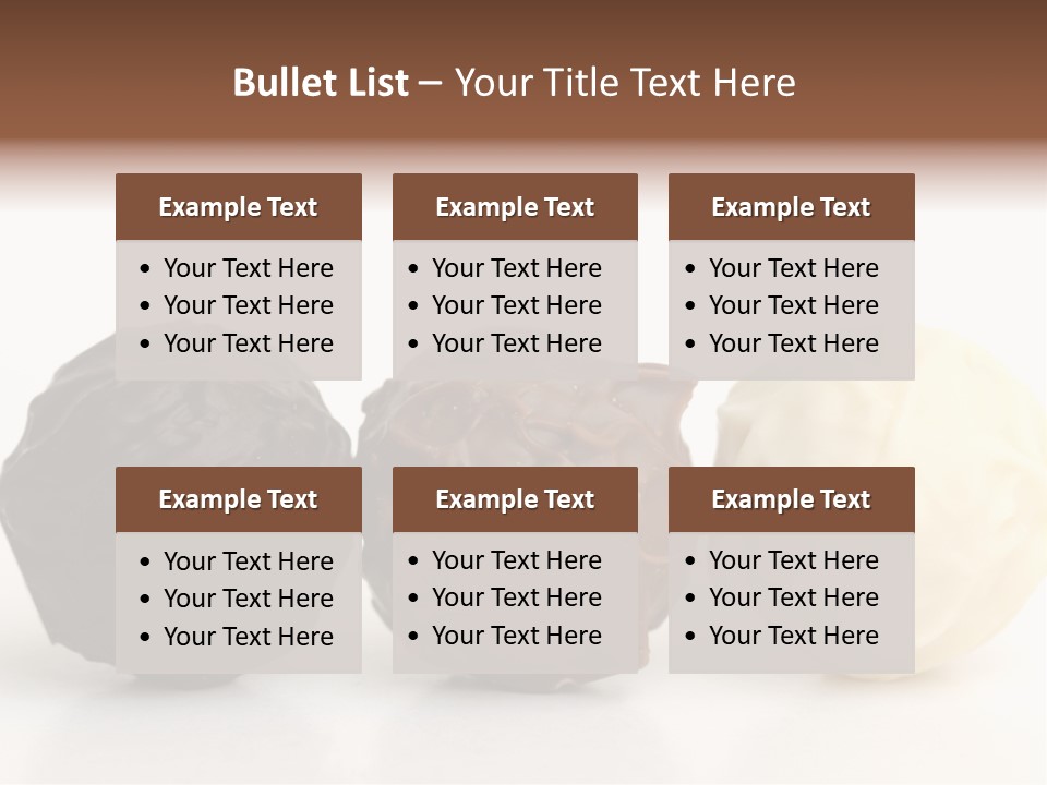 Chocolate Truffles On White PowerPoint Template