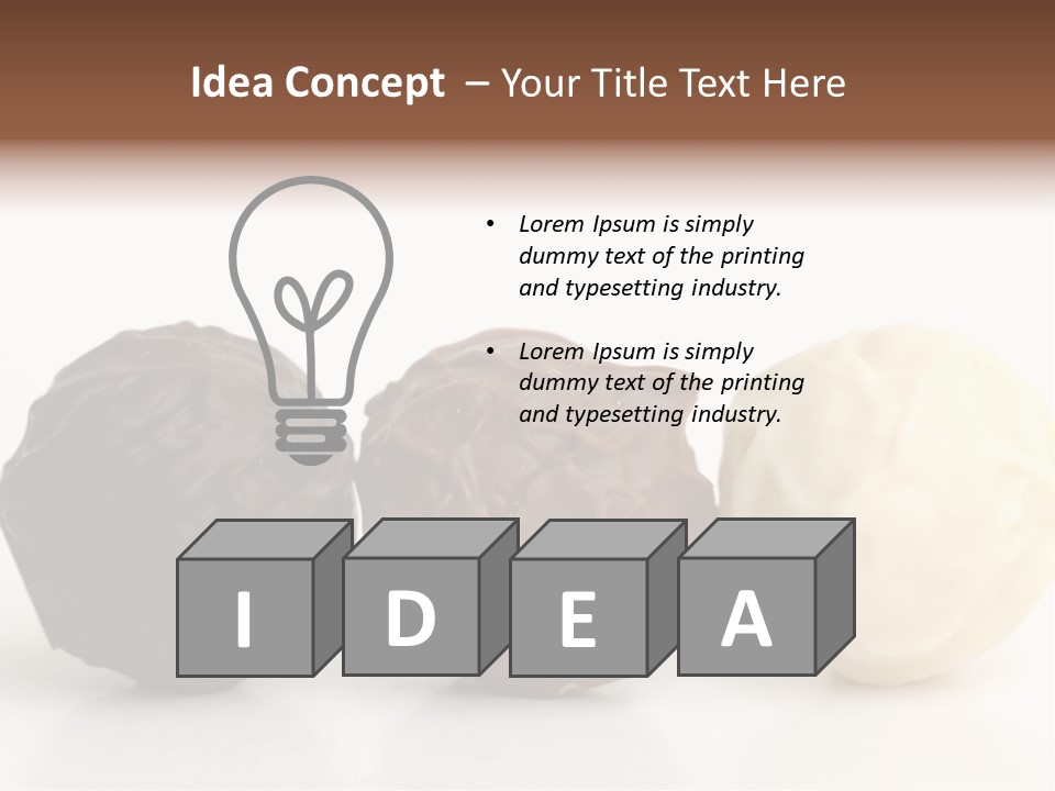 Chocolate Truffles On White PowerPoint Template