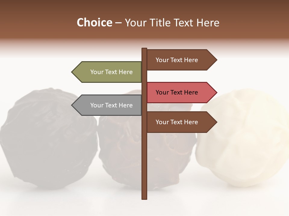 Chocolate Truffles On White PowerPoint Template