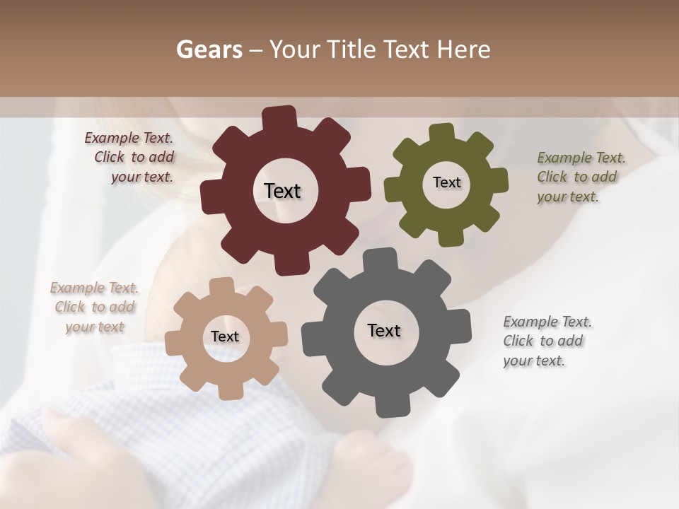 A Green Leaf Isolated On White Background PowerPoint Template